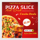 ピザスカスタマイズスライスとドリンクのプロモーション ウィンドウサイン (シート)