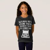 ピザスクエアおもしろいボックスラウンドピザ – 三角形スライス Tシャツ (正面フル)