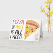 ピザスクリおもしろいプトgalentine 3枚の写真コラージュ カード (黄色い花)