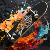 ピザスケルトンハンド名前をカスタムする スケートボード