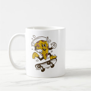 ピザスケートボード かわいい漫画ピザキャラクター コーヒーマグカップ