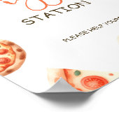 ピザステーションサイン、ピザファーストバースデーパーティーサイン ポスター (角)