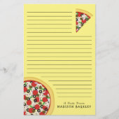 ピザスプリームコンボかわいい子ども用食べ物 便箋 (正面)