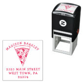 ピザスプリームコンボかわいい子供たち差出人住所スタンプ セルフインキングスタンプ (インサイチュ)