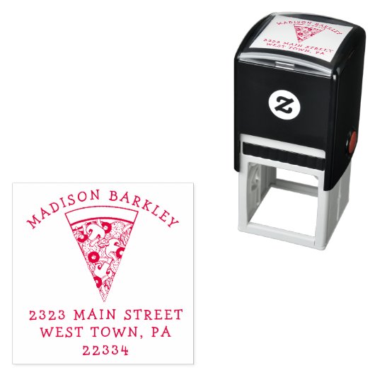 ピザスプリームコンボかわいい子供たち差出人住所スタンプ セルフインキングスタンプ (インサイチュ)