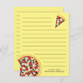 ピザスプリームコンボキュートキッドフラット静止カード サンキューカード (正面/裏面)