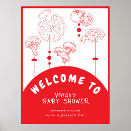 ピザスペシャルデリバリーベビーシャワーへようこそ ポスター