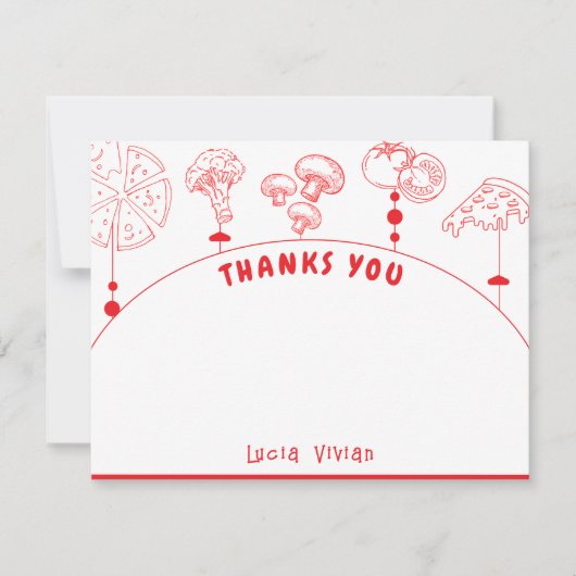 ピザスペシャルデリバリーベビーシャワー空白の サンキューカード (正面)