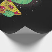 ピザスライスとタコを宇宙した猫 ラッピングペーパー (角)