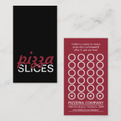 ピザスライスのパンチカード ロイヤリティカード (正面/裏面)