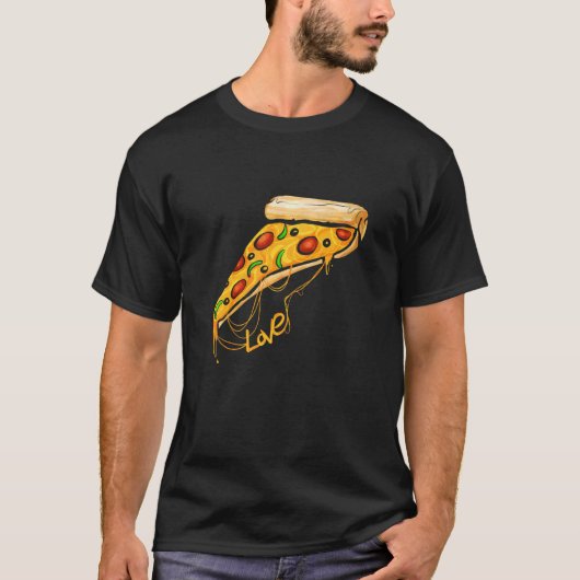 ピザスライスのピザが大好き Tシャツ (正面)