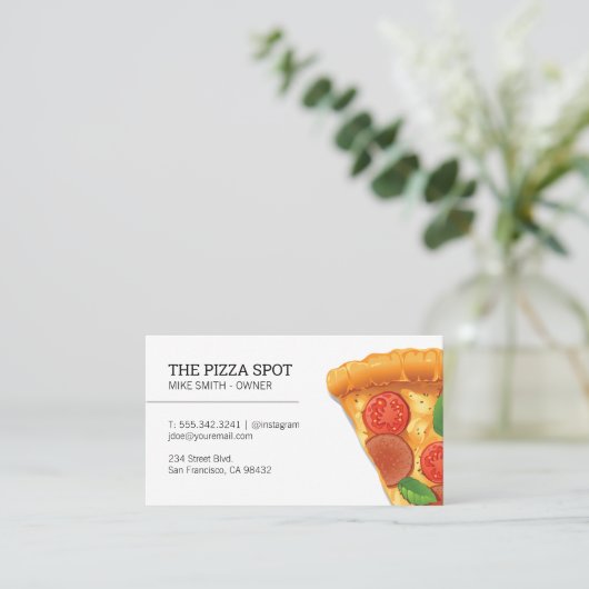 ピザスライスの名刺 名刺 (スタンド正面)
