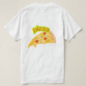 ピザスライスアート - チーズたっぷりおいしい食べ物  Tシャツ (デザイン裏面)