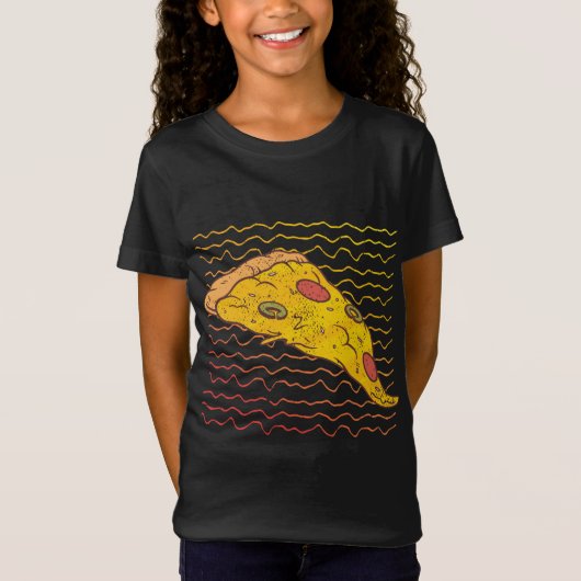 ピザスライスイタリアンピザ食べ物好きHoge Tシャツ (正面)