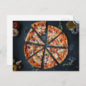 ピザスライスイタリアン食品はがき ポストカード (正面/裏面)