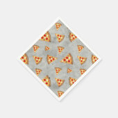 ピザスライスカッコいいヴィンテージグレーパターン スタンダードカクテルナプキン (角)