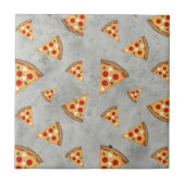 ピザスライスカッコいいヴィンテージグレーパターン タイル (正面)