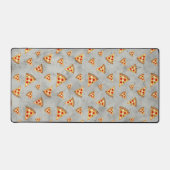 ピザスライスカッコいいヴィンテージグレーパターン デスクマット (正面)