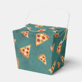 ピザスライスカッコいいヴィンテージティール（緑がかった色）パターン フェイバーボックス (正面サイド)