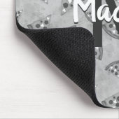 ピザスライスカッコいいヴィンテージ白黒グレーモノグラム マウスパッド (コーナー)