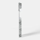 ピザスライスカッコいいヴィンテージ白黒グレーモノグラム iPhoneケース (左側面)