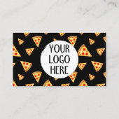 ピザスライスクールパターンピッツェリアあなたのロゴブラック ロイヤリティカード (裏面)