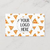 ピザスライスクールパターンピッツェリアあなたのロゴ白 ロイヤリティカード (裏面)