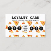 ピザスライスクールパターンピッツェリアあなたのロゴ白 ロイヤリティカード (正面)