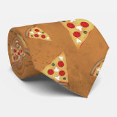 ピザスライスクールヴィンテージオレンジ色の茶色 ネクタイ (ロール)