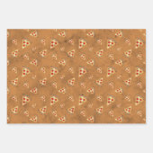 ピザスライスクールヴィンテージオレンジ色の茶色 ラッピングペーパーシート (正面3)