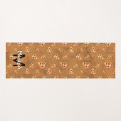 ピザスライスクールヴィンテージブラウン模様モノグラム ヨガマット (正面(横))