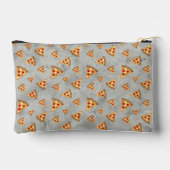 ピザスライスクールヴィンテージ淡灰色パターン アクセサリーポーチ (裏面)