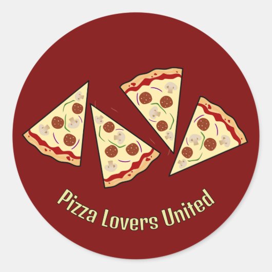 ピザスライスデザイン ラウンドシール (正面)