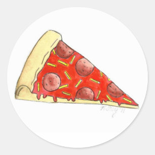 ピザスライスペペローニチーズピッツェリアイタリアン食品 ラウンドシール