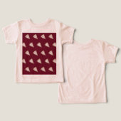 ピザスライス幼児のTシャツ（トマトレッド） (デザイン正面&裏面)