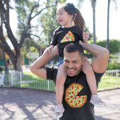 ピザスライス父の日黒 ベビーボディスーツ