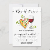 ピザスライス&ワインパーフェクトペアブライダルシャワー 招待状 (正面)