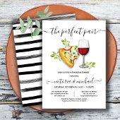 ピザスライス&ワインパーフェクトペアブライダルシャワー 招待状