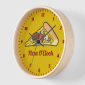 ピザスライス 壁時計 (傾斜)