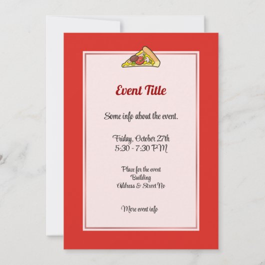 ピザスライス 招待状 (裏面)