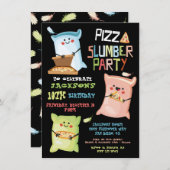 ピザスリープバースランバーバースデーパーティーの招待 招待状 (正面/裏面)