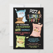 ピザスリープバースランバーバースデーパーティーの招待 招待状 (正面)