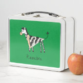 ピザゼブラおもしろいかわいい漫画の子供たち メタルランチボックス (インサイチュ)