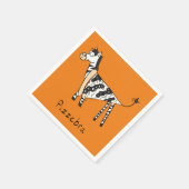 ピザゼブラかわいいキッズマンガ スタンダードカクテルナプキン (角)