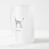 ピザゼブラかわいいキッズマンガ フロストグラスビールジョッキ (正面左)