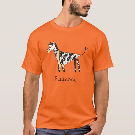 ピザゼブラかわいいキッズマンガ Tシャツ (正面)