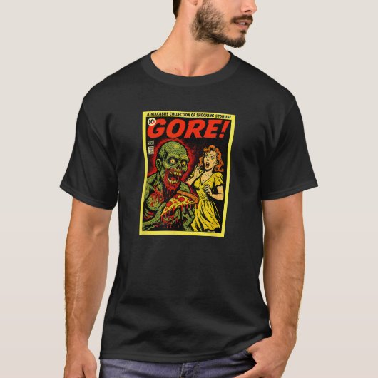 ピザゾンビゴアホラー漫画カバー Tシャツ (正面)