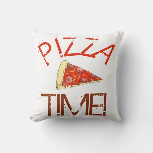 ピザタイムペペローニNYCチーズスライスイタリアン食品 クッション (正面)