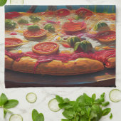 ピザタワー キッチンタオル (折り畳み)