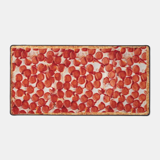 ピザチーズペおもしろいペローニユーモアユーモアのあるおもしろい デスクマット (正面)